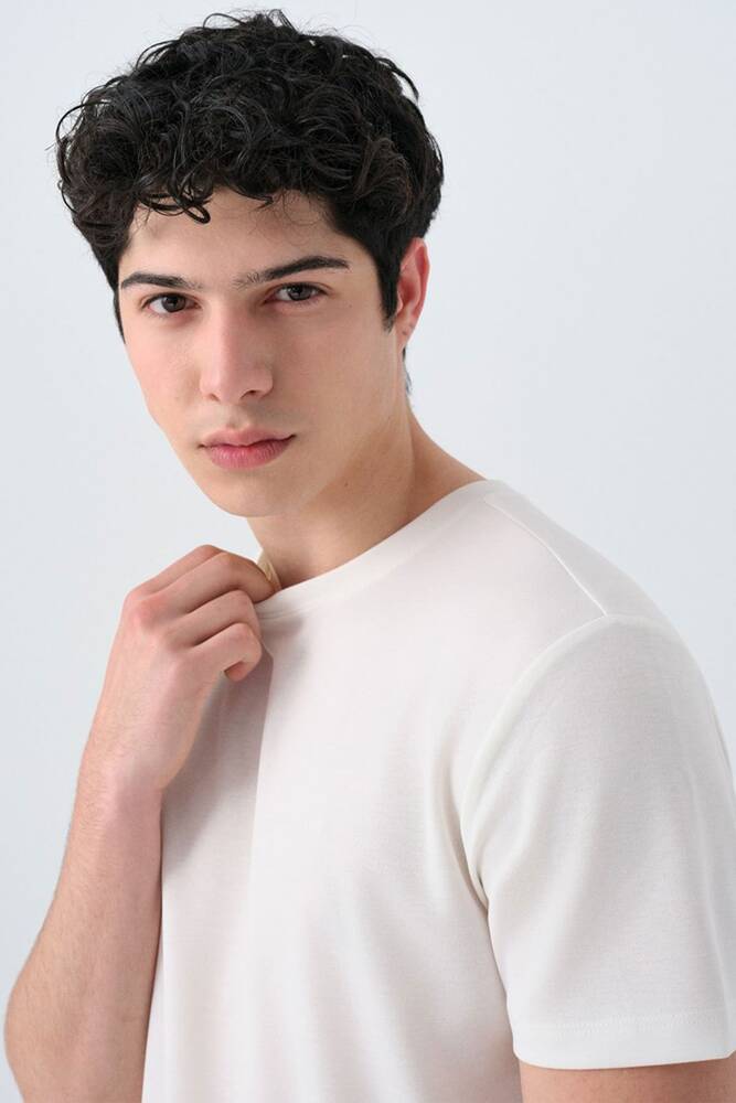 Erkek Tişört LF2038850 Ekru 