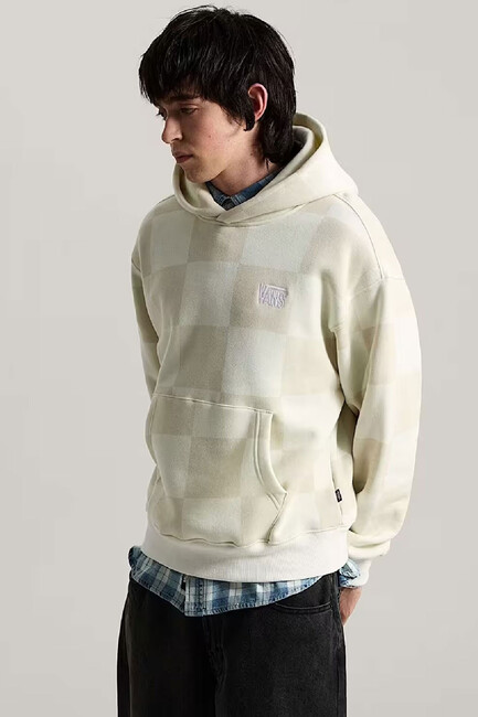 Erkek Tonal Check Stretch Logo Sweat VN000ZP4FS81 Ekru