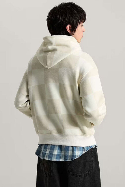 Erkek Tonal Check Stretch Logo Sweat VN000ZP4FS81 Ekru (1)