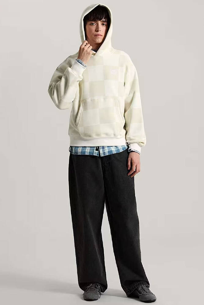 Erkek Tonal Check Stretch Logo Sweat VN000ZP4FS81 Ekru - 4