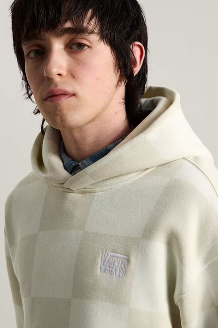 Erkek Tonal Check Stretch Logo Sweat VN000ZP4FS81 Ekru - 5