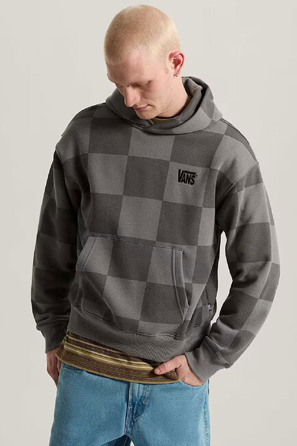Erkek Tonal Check Stretch Logo Sweat VN000ZP4PWT1 Gri