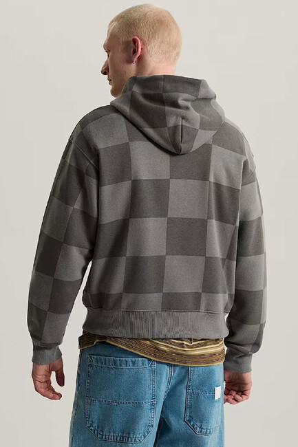 Erkek Tonal Check Stretch Logo Sweat VN000ZP4PWT1 Gri (1)