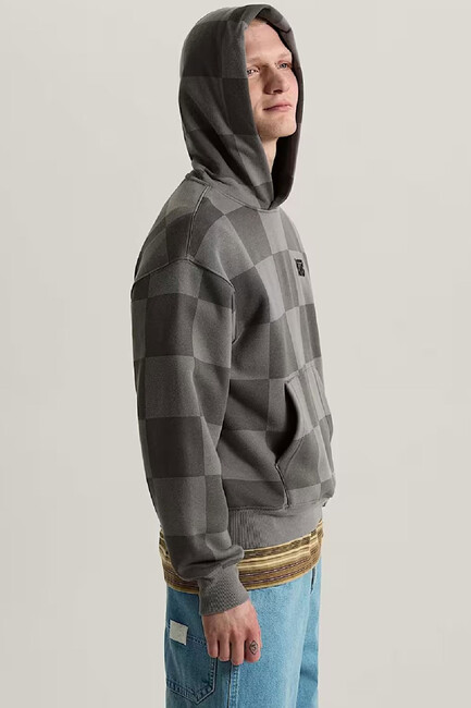 Erkek Tonal Check Stretch Logo Sweat VN000ZP4PWT1 Gri (2)
