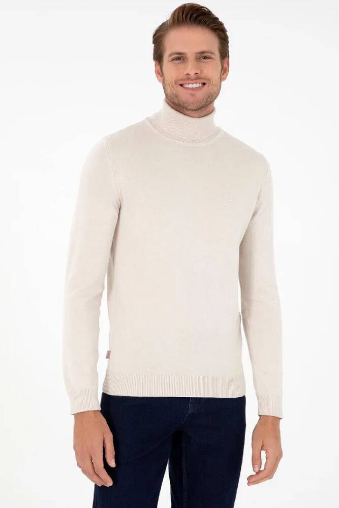 Erkek Triko Kazak 000-1989280 Ekru 