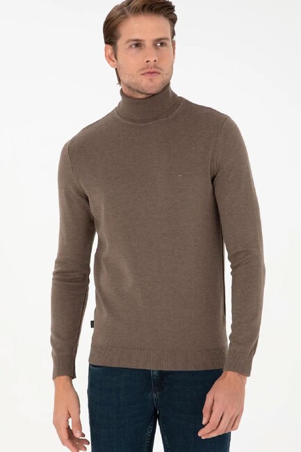 Erkek Triko Kazak 000-1989280 Vizon (3)