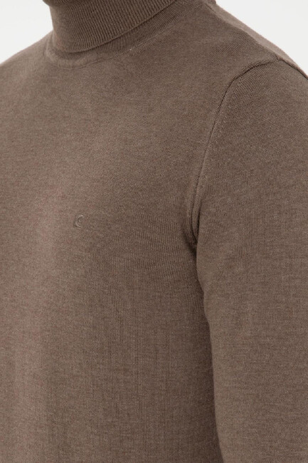 Erkek Triko Kazak 000-1989280 Vizon - Thumbnail