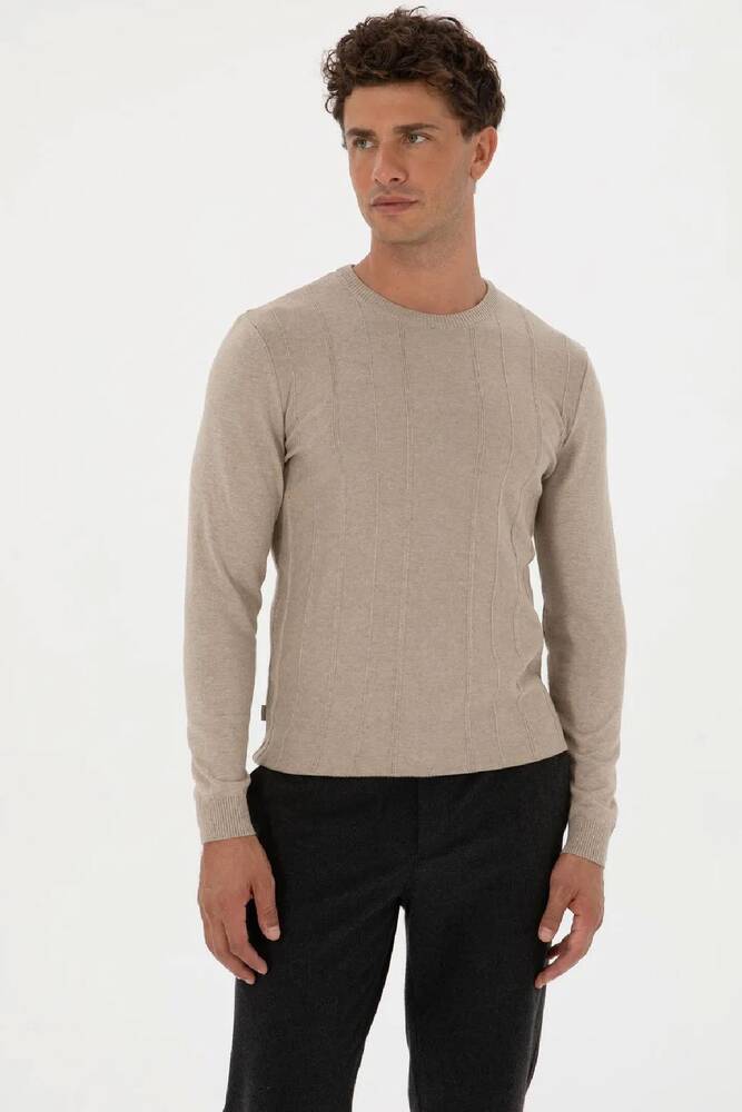 Erkek Triko Kazak 000-2243454 Bej 