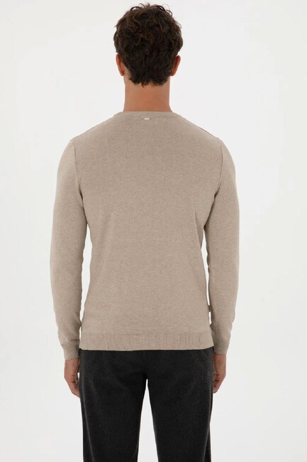 Erkek Triko Kazak 000-2243454 Bej - Thumbnail