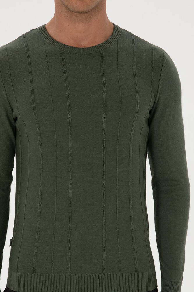 Erkek Triko Kazak 000-2243454 Haki 