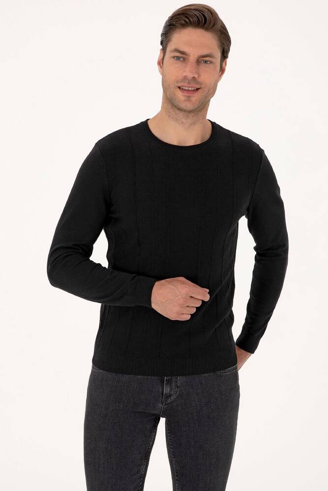 Erkek Triko Kazak 000-2243454 Siyah 