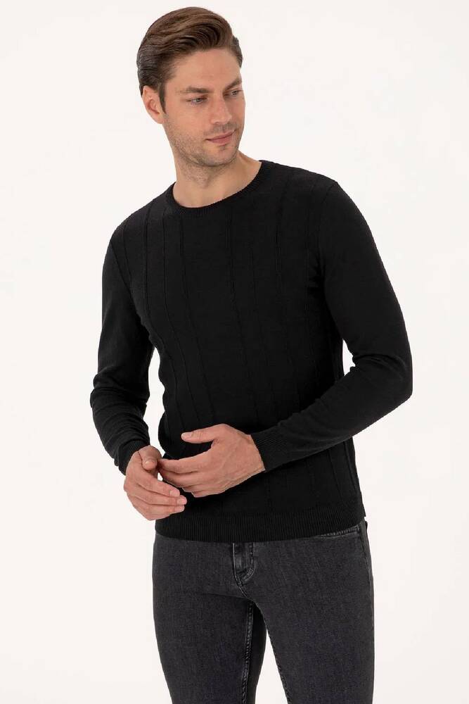 Erkek Triko Kazak 000-2243454 Siyah 