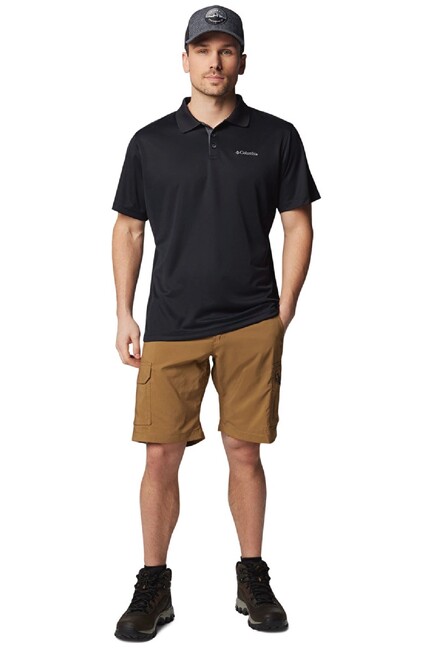 Erkek Utılızer Kısa Kollu Polo Tişört AM0126_010 Siyah - Thumbnail