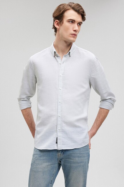 Erkek Uzun Kol Gömlek 020579-71787 Yeşil (1)