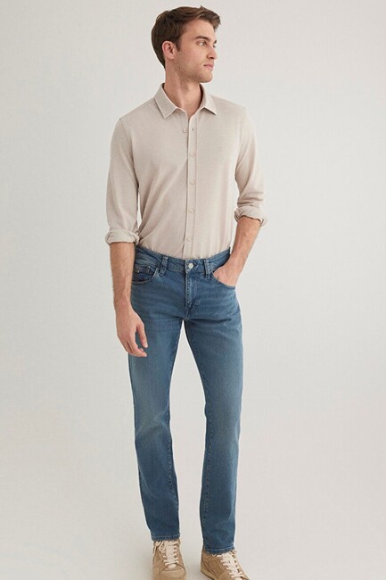 Erkek Uzun Kol Gömlek 0210294-70145 Bej (2)