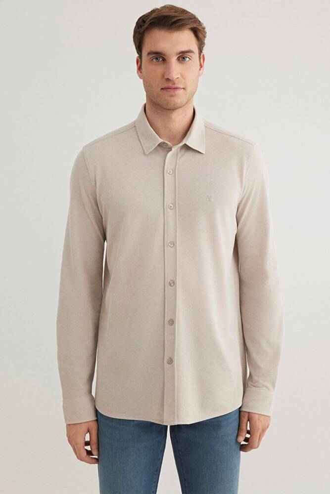 Erkek Uzun Kol Gömlek 0210294-70145 Bej 