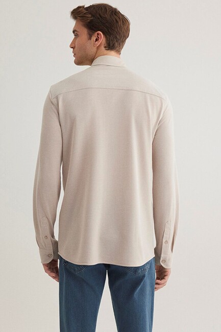 Erkek Uzun Kol Gömlek 0210294-70145 Bej - Thumbnail