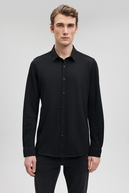 Erkek Uzun Kol Gömlek 0210294-900 Siyah (3)