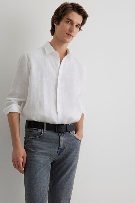 Erkek Uzun Kol Gömlek 0210492-620 Beyaz (1)