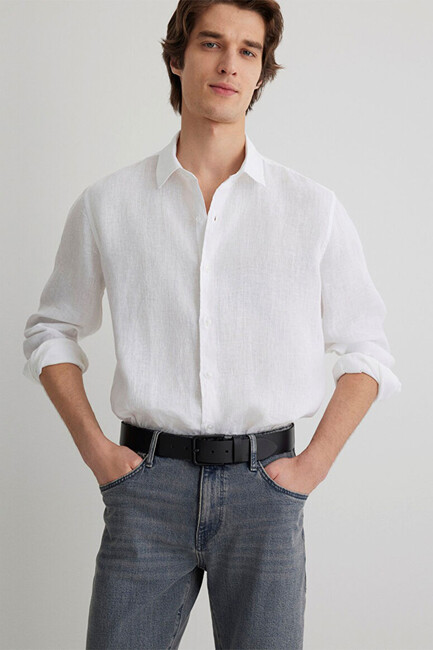 Erkek Uzun Kol Gömlek 0210492-620 Beyaz (3)