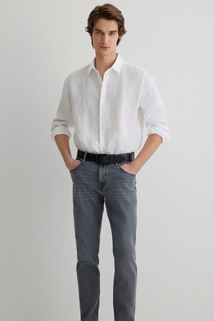 Erkek Uzun Kol Gömlek 0210492-620 Beyaz - Thumbnail