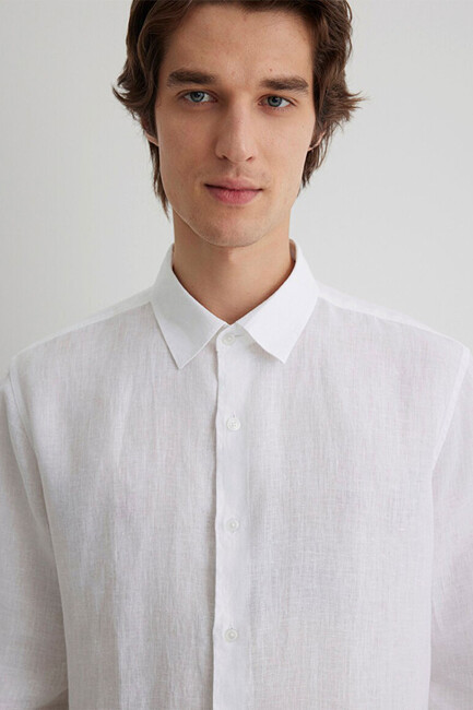 Erkek Uzun Kol Gömlek 0210492-620 Beyaz - Thumbnail