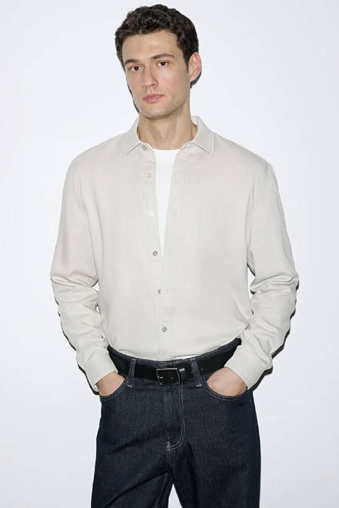 Erkek Uzun Kol Gömlek 0210818-70134 Bej 