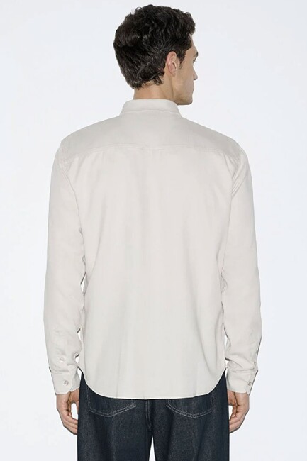 Erkek Uzun Kol Gömlek 0210818-70134 Bej - Thumbnail