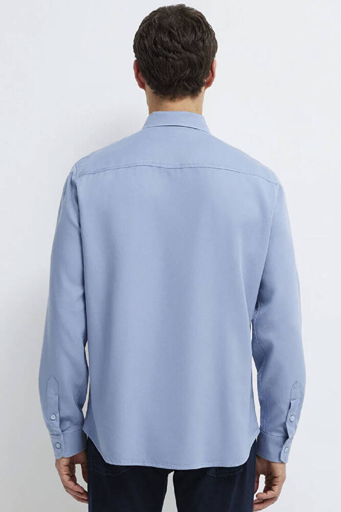 Erkek Uzun Kol Gömlek 0210818-70813 Mavi 
