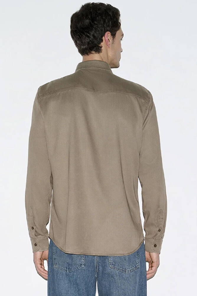 Erkek Uzun Kol Gömlek 0210818-83866 Kahve 