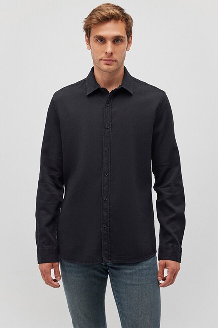 Erkek Uzun Kol Gömlek 0211091-900 Siyah (3)