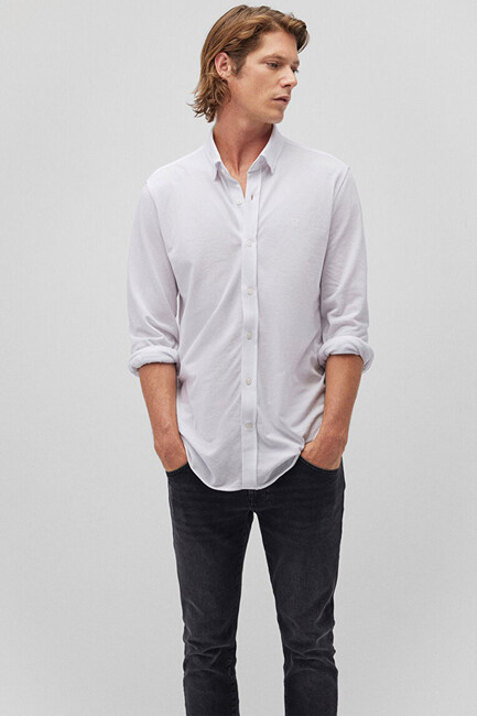Erkek Uzun Kol Gömlek 0211092-620 Beyaz (2)