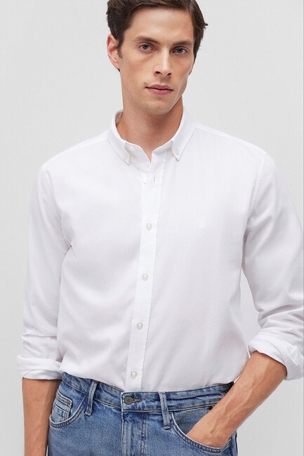 Erkek Uzun Kol Gömlek 0211192-620 Beyaz (1)
