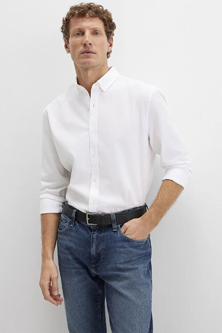 Erkek Uzun Kol Gömlek 0211192-620 Beyaz (1)