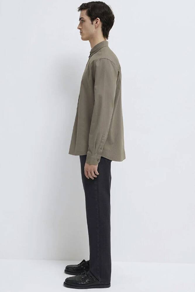 Erkek Uzun Kol Gömlek 0211192-83866 Haki 