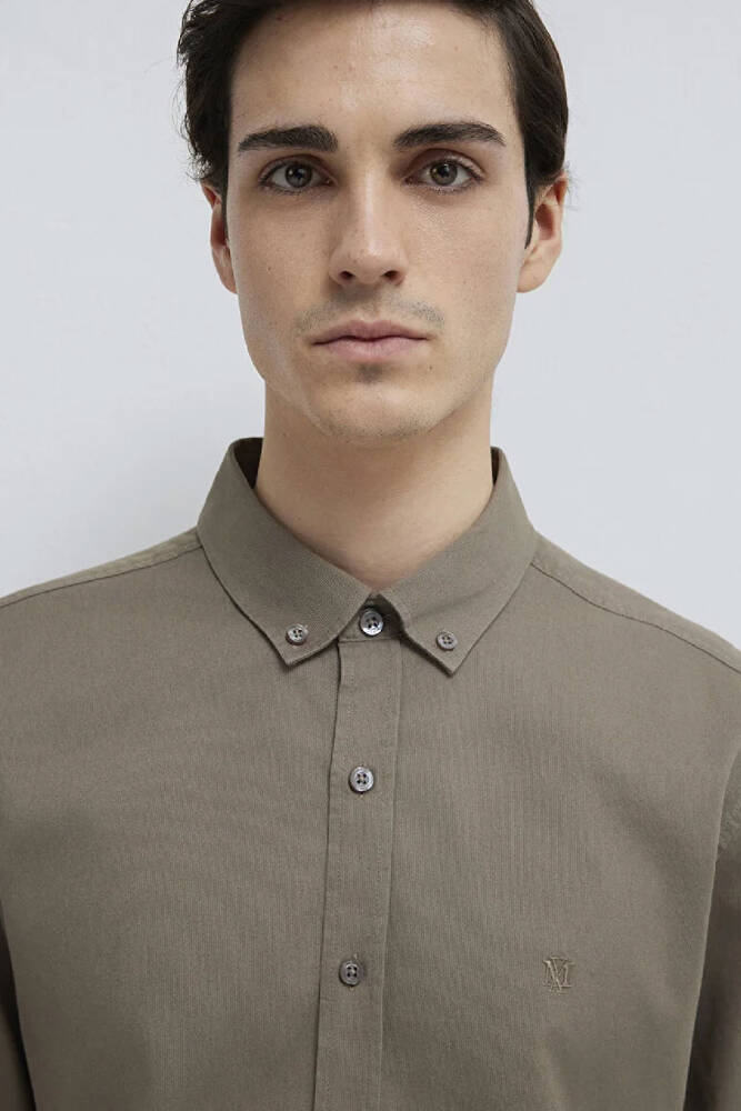 Erkek Uzun Kol Gömlek 0211192-83866 Haki 