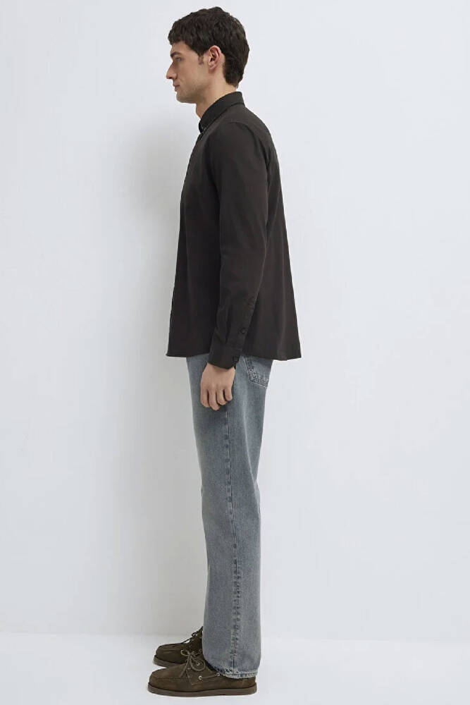 Erkek Uzun Kol Gömlek 0211192-90892 Kahve 