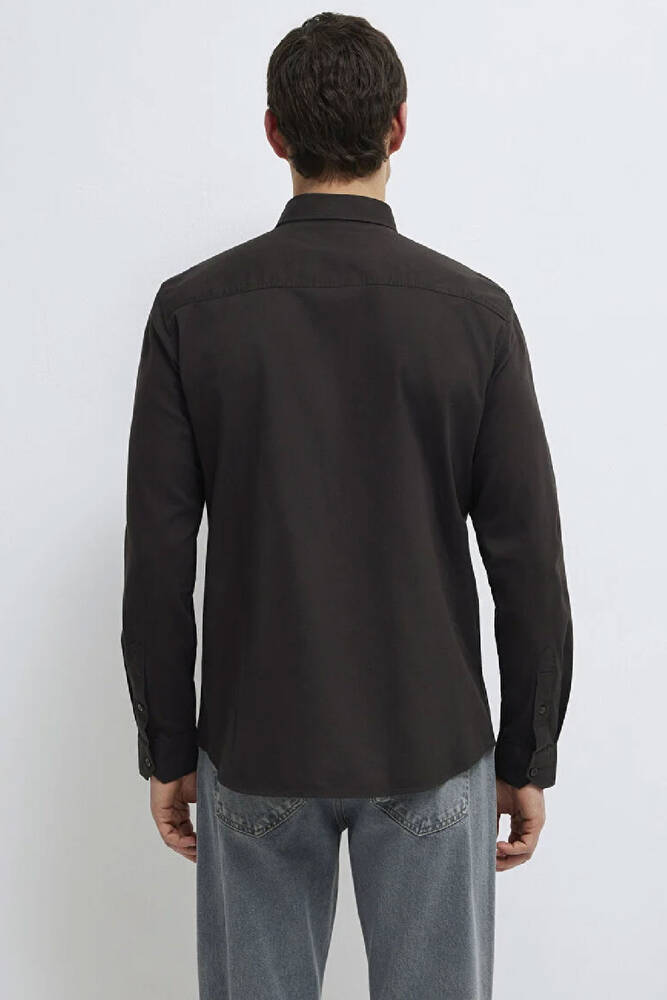 Erkek Uzun Kol Gömlek 0211192-90892 Kahve 