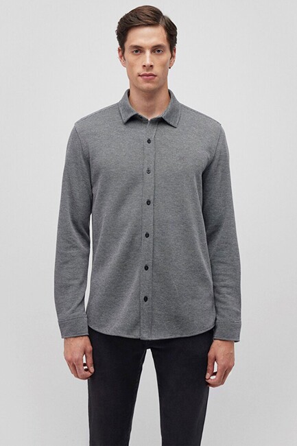 Erkek Uzun Kol Gömlek 0211244-80022 Gri (3)