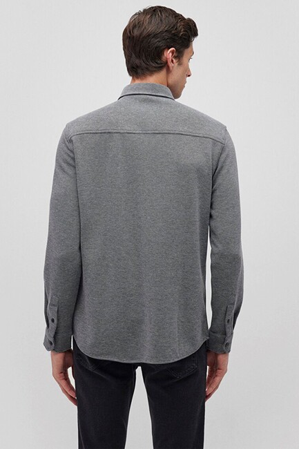 Erkek Uzun Kol Gömlek 0211244-80022 Gri - Thumbnail