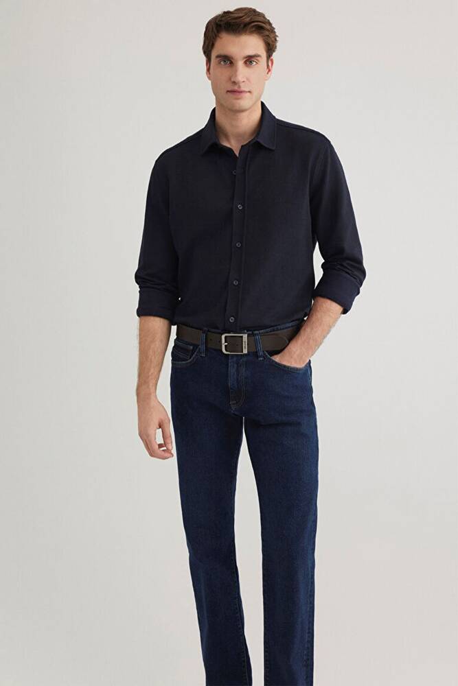 Erkek Uzun Kol Gömlek 0211249-70490 Lacivert 