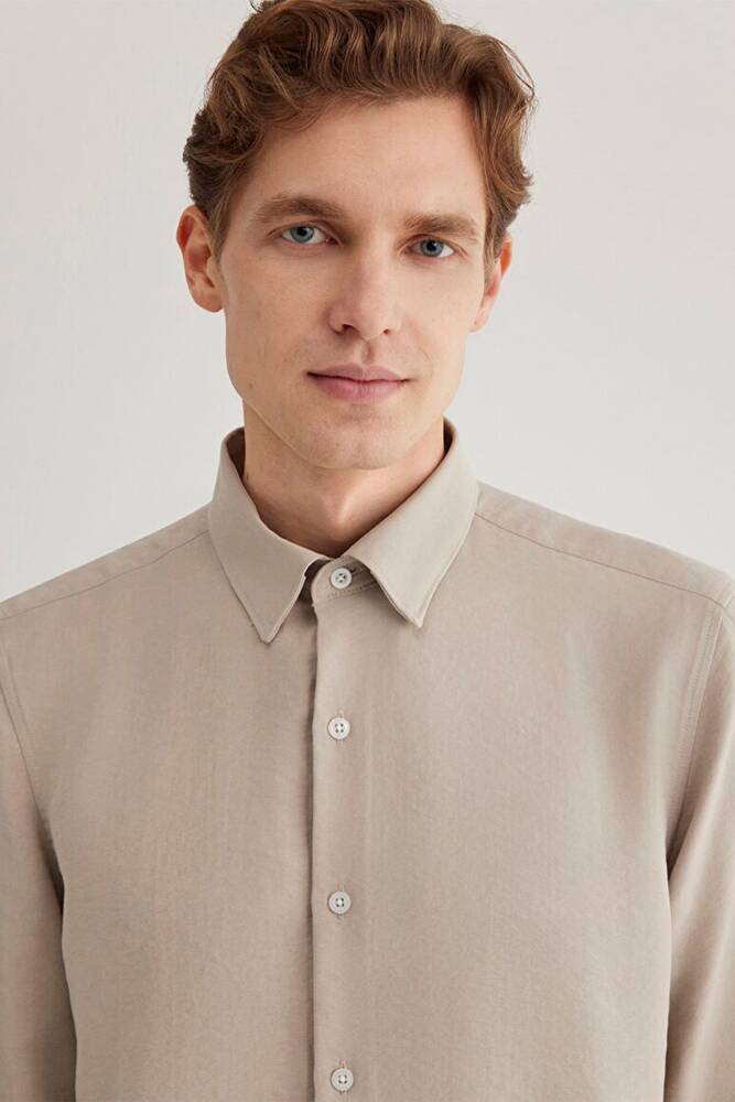 Erkek Uzun Kol Gömlek 0211386-70100 Bej 