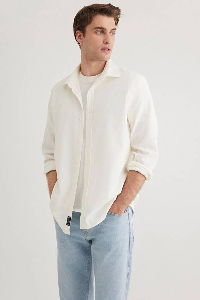 Erkek Uzun Kol Gömlek 0211424-70057 Beyaz 