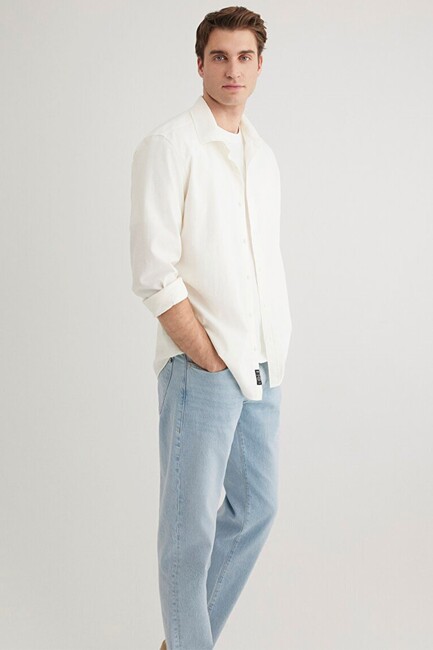 Erkek Uzun Kol Gömlek 0211424-70057 Beyaz (3)