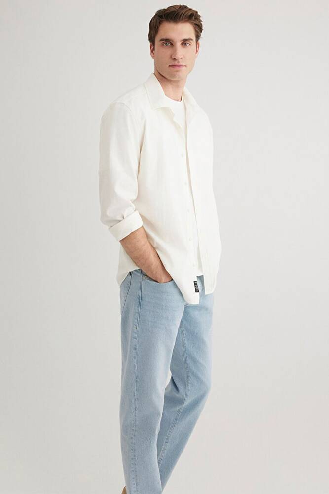 Erkek Uzun Kol Gömlek 0211424-70057 Beyaz 