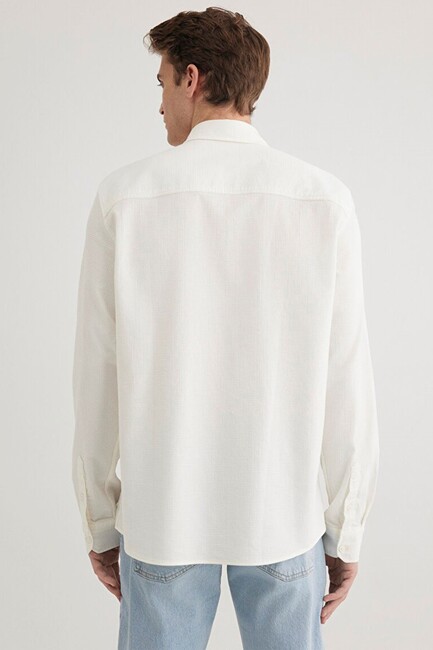 Erkek Uzun Kol Gömlek 0211424-70057 Beyaz - Thumbnail