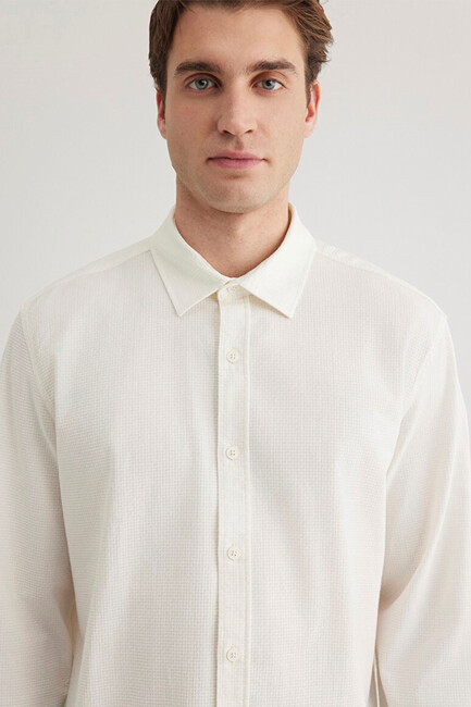 Erkek Uzun Kol Gömlek 0211424-70057 Beyaz - Thumbnail