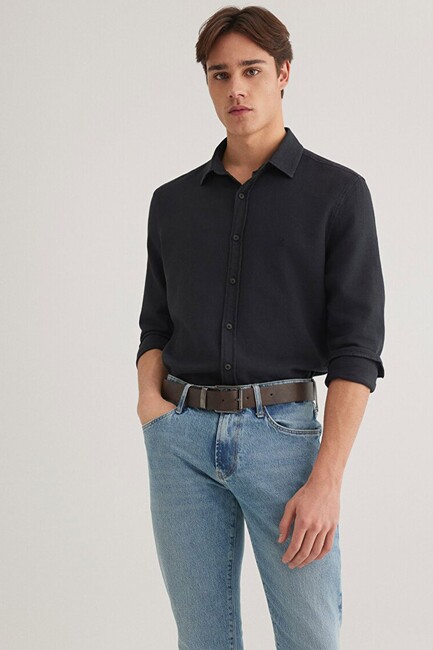 Erkek Uzun Kol Gömlek 0211461-70087 Gri (1)