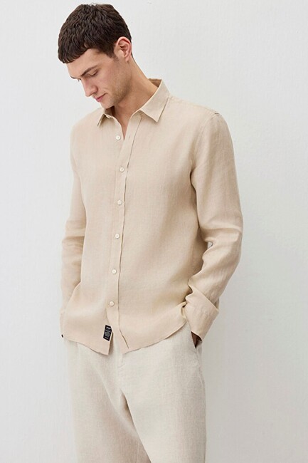 Erkek Uzun Kol Gömlek 0211466-70004 Bej (1)