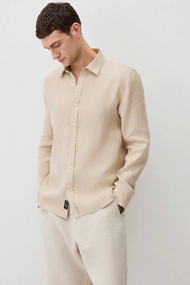 Erkek Uzun Kol Gömlek 0211466-70004 Bej 